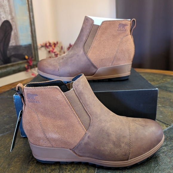 NEW Women's Sorel Evie Pull-On Boots Velvet Tan Size 12 - Picture 1 of 12